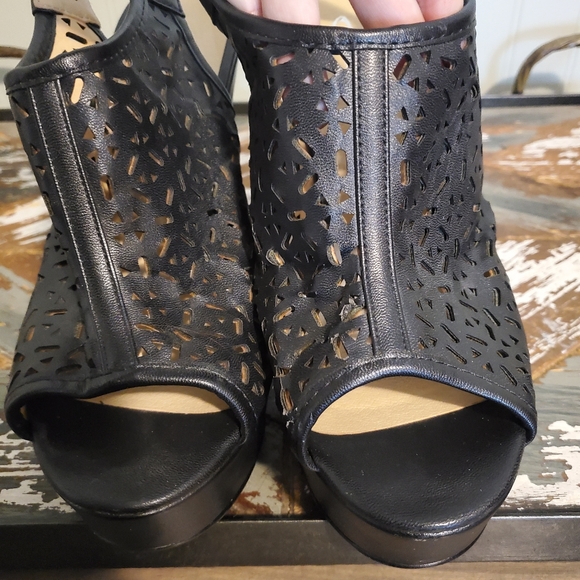 Chinese Laundry "Matilda" Leather Slingback Wedge Platform Sandals US 8.5 - Picture 10 of 10